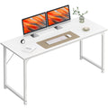 54" Computer Desk, Modern Office, Study & Gaming Desk with Storage, Large Legroom, Sturdy Metal Frame, White