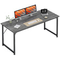 63" Computer Desk, Modern Office, Study & Gaming Desk with Storage, Large Legroom, Sturdy Metal Frame, Grey