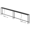 Amadwell 110.2" Console Table, 5.9 Inch Narrow Sofa Table, with Power Ports, Behind Couch Table for Living Room Entryway Hallway Bedroom, Small Spaces, Black