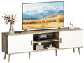 Amadwell Mid Century TV Stand for 60" TVs, Adjustable Shelf, 54 inch Media Console for Living Room, Gray