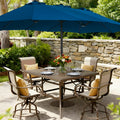 Amadwell 13FT Large Patio Umbrella, Double Sided Outdoor Rectangular Umbrellas with Fade Resistant Canopy, Navy Blue