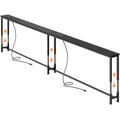 Amadwell 102.4 Inch Behind Couch Table with 2 Power Outlets, Skinny Console Table with USB-C Ports, 23.9"-34.4" Adjustable Height, Narrow Long Sofa Table for Living Room,Black