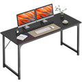 54" Computer Desk, Modern Office, Study & Gaming Desk with Storage, Large Legroom, Sturdy Metal Frame, Black