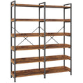 Amadwell 5-Tier Bookshelf ,47" Freestanding Display Bookcase with 10 Open Shelves , Sturdy Metal Frame Wooden Board, Adjustable Feet, for Living Room, Bedroom, Home Office, Brown