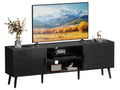 Amadwell Mid Century TV Stand for 60" TVs, Adjustable Shelf, 54 inch Media Console for Living Room, Black