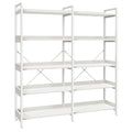 Amadwell 5-Tier Bookshelf with 10 Open Shelves, 47" Freestanding Bookcase, Sturdy Metal Frame, for Living Room, White