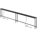 Amadwell 118.1" Console Table, 5.9 Inch Narrow Sofa Table, with Power Ports, Behind Couch Table for Living Room Entryway Hallway Bedroom, Small Spaces, Black