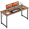 54" Computer Desk, Modern Office, Study & Gaming Desk with Storage, Large Legroom, Sturdy Metal Frame, Rustic Brown