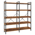 Amadwell 5-Tier Bookshelf with 10 Open Shelves, 47" Freestanding Bookcase, Sturdy Metal Frame, for Living Room, Brown