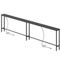 Amadwell 102" Console Table, 5.9 Inch Narrow Sofa Table, with Power Ports, Behind Couch Table for Living Room Entryway Hallway Bedroom, Small Spaces, Black