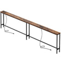 Amadwell 102" Extra Long Console Table with Outlets & USB-C, Slim 5.9" Behind the Couch table, Slim Sofa Table