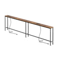 Amadwell 94.5" Console Table, 5.9 Inch Narrow Sofa Table, with Power Ports, Behind Couch Table for Living Room Entryway Hallway Bedroom, Small Spaces, Rustic Brown