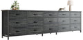 Amadwell 78.8 Inch Dresser with 15 Fabric Drawers, Large TV Stand for 65, 75, 85 Inch TV, Long Dresser for Bedroom, Entertainment Center for Living Room, Chest of Drawers & Storage, Charcoal Black