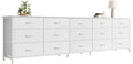 Amadwell 78.8 Inch Dresser with 15 Fabric Drawers, Large TV Stand for 65, 75, 85 Inch TV, Long Dresser for Bedroom, Entertainment Center for Living Room, Chest of Drawers & Storage, White