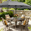 Amadwell 13FT Large Patio Umbrella, Double Sided Outdoor Rectangular Umbrellas with Fade Resistant Canopy, Gray