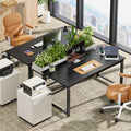 Amadwell 63 Inch Desk with Power Outlets, USB-C, 0.95 Inch Thicker Sturdy Computer Desk, Office Desk with Robust Metal Tubes, Work Gaming Desk for Home Office, Black