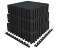 Amadwell 0.56" Thick 144 Sq Ft Gym Flooring for Home Gym, 36 Tiles Exercise Equipment lueMats, Rubber Top with High Density EVA Foam, Large Interlocking Workout Mat, Black/Blue