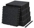 Amadwell 0.56" Thick 192 Sq Ft Gym Flooring for Home Gym, 48 Tiles Exercise Equipment Mats, Rubber Top with High Density EVA Foam, Large Interlocking Workout Mat, Black/Blue