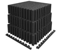 Amadwell 0.56" Thick 144Sq Ft Gym Flooring for Home Gym, 36 Tiles Exercise Equipment Mats, Rubber Top with High Density EVA Foam, Large Interlocking Workout Mat, Black/Grey
