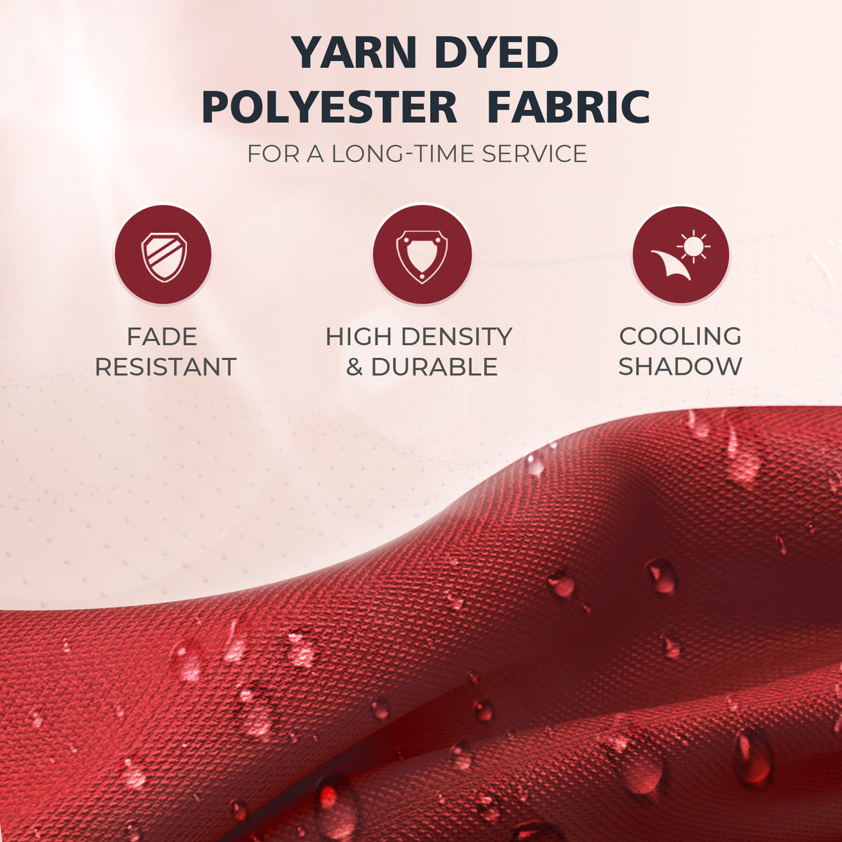 Amadwell 13FT Large Patio Umbrella, Double Sided Outdoor Rectangular Umbrellas with Fade Resistant Canopy, Red