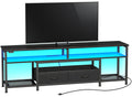 Amadwell 63" LED TV Stand for 65-70 Inch TVs, Entertainment Center with Power Outlets & Drawers, Rustic Brown