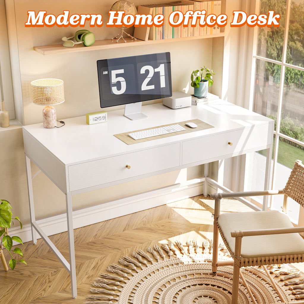 Amadwell Vanity Desk with Drawers, 47 inch Computer Desk, Vanity Dressing Table with Storage, for Bedroom