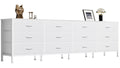 70 Inch Large Dresser for Bedroom, 12 Drawer TV Stand for 65, 75 Inch TV, Long Dresser for Living Room, White