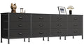 70 Inch Large Dresser for Bedroom, 12 Drawer TV Stand for 65, 75 Inch TV, Long Dresser for Living Room, Black