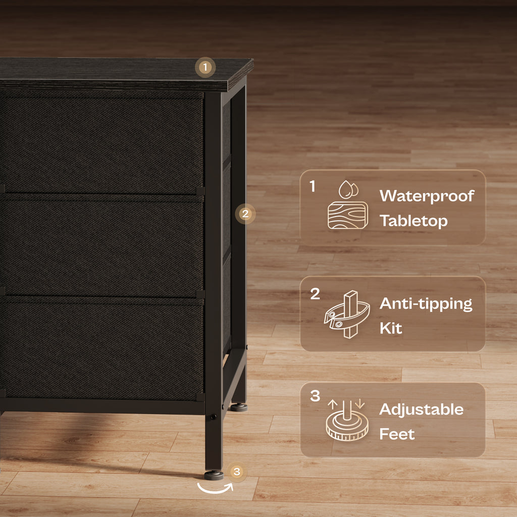 Amadwell Large TV Stand for 75, 80 Inch TVs, 11 Drawers with Power Outlets & LED Lights, 70 inch Entertainment Center