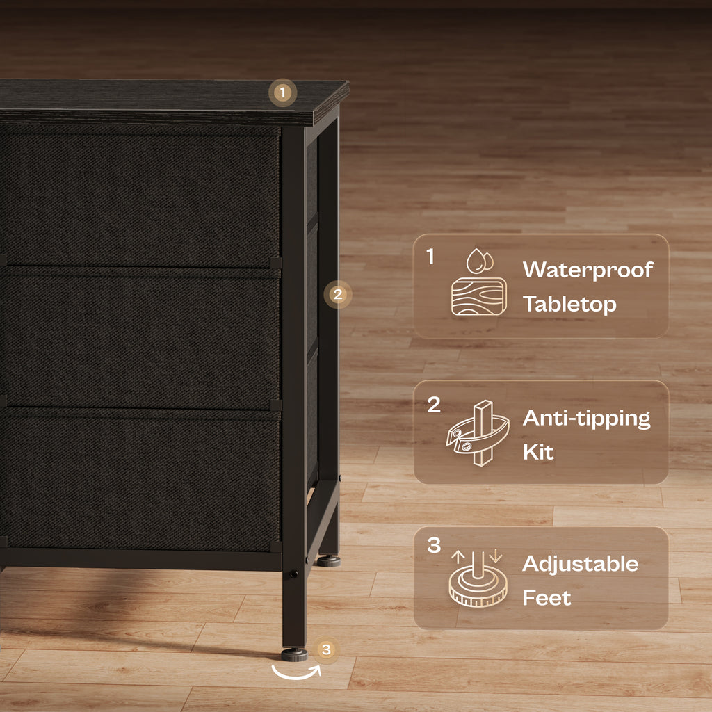 70 Inch Large Dresser for Bedroom, 12 Drawer TV Stand for 65, 75 Inch TV, Long Dresser for Living Room, Black